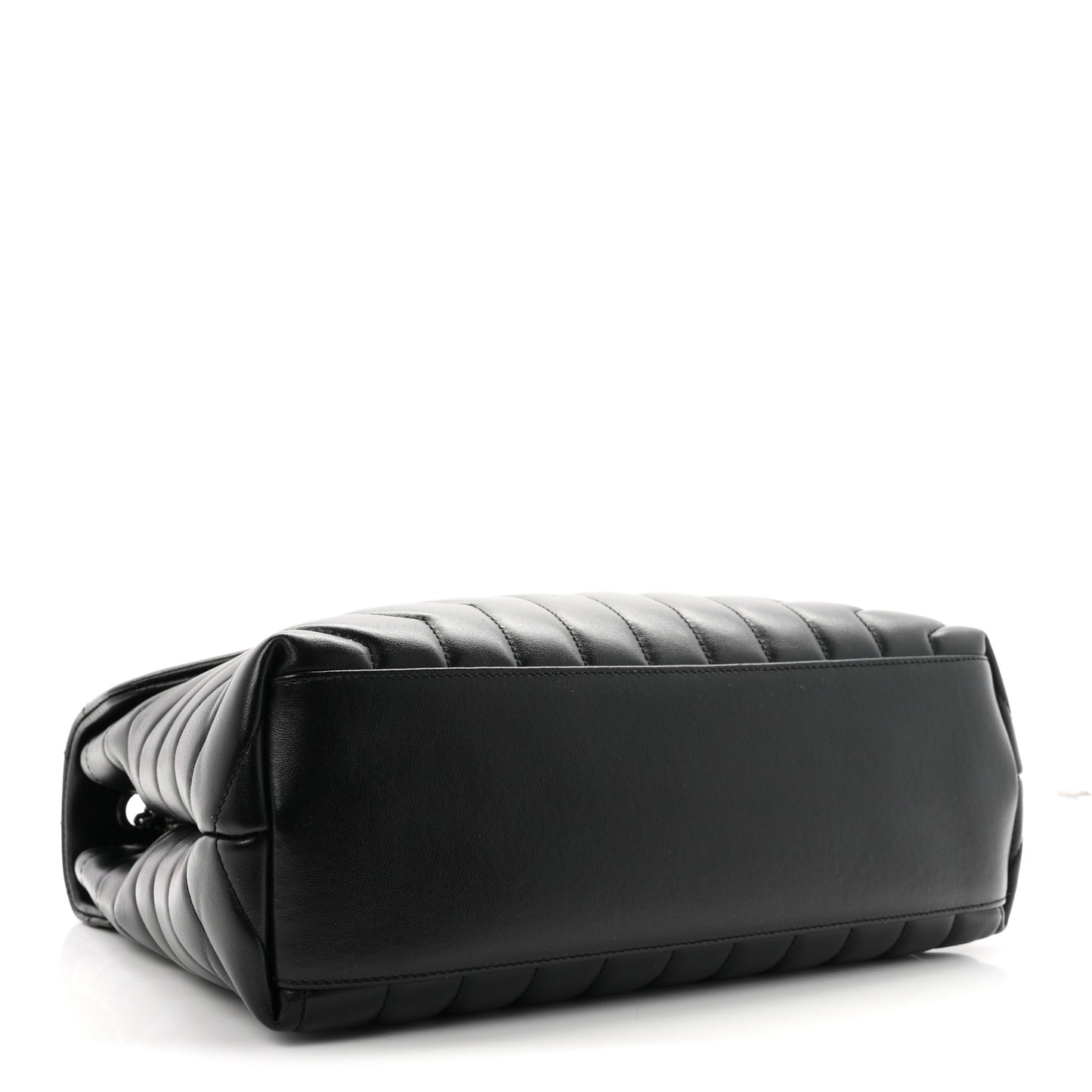 Calfskin Y Quilted Monogram Monochrome Medium Loulou Chain Satchel Black