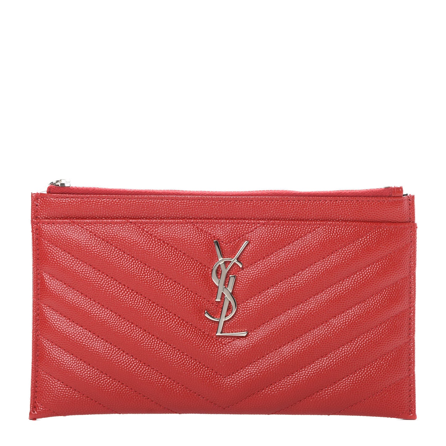 Grain De Poudre Chevron Monogram Bill Pouch Rouge Eros