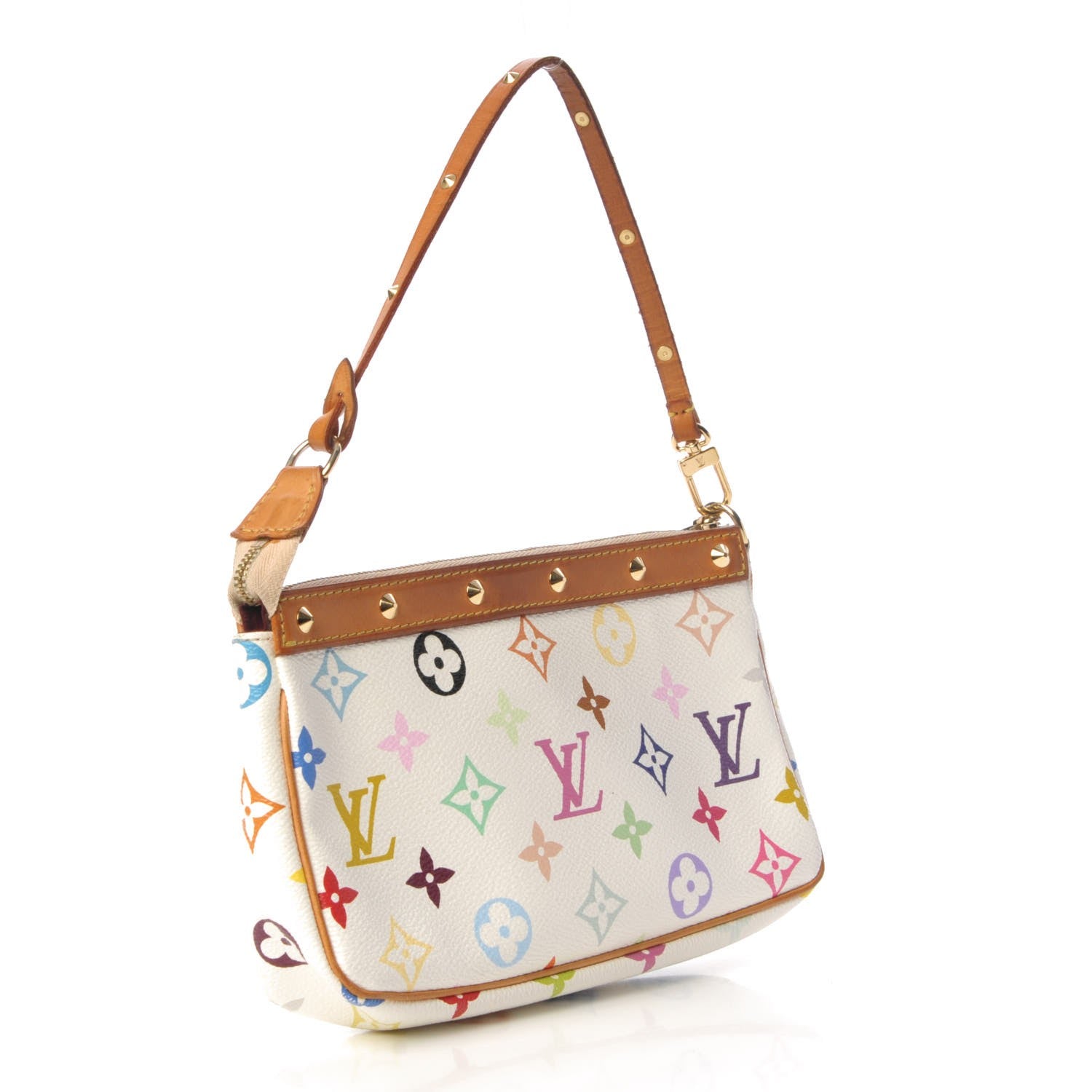 Louis Vuitton Monogram Multicolor Pochette Accessories White 3 of 10