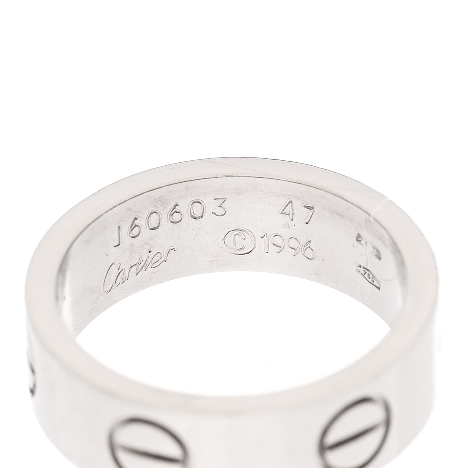 Cartier 18K White Gold 5.5mm LOVE Ring 47 4 4 of 5