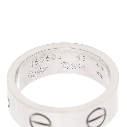 Cartier 18K White Gold 5.5mm LOVE Ring 47 4 4 of 5