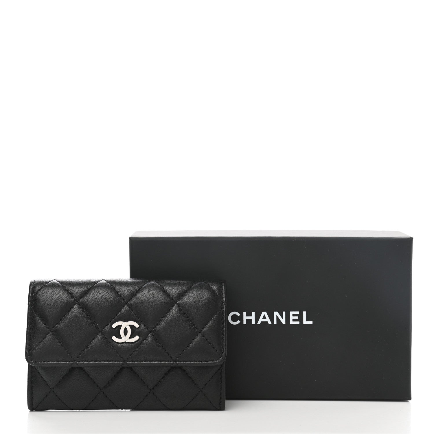 Chanel Lambskin Quilted Flap Card Holder Black 10 of 10