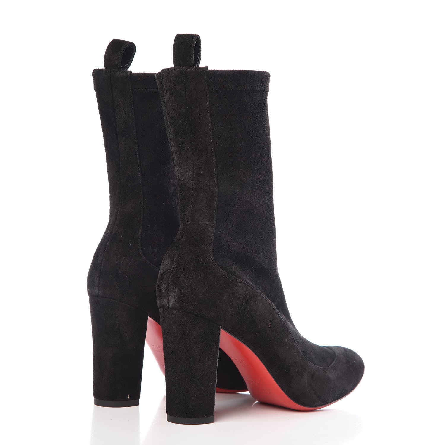 Christian Louboutin Veau Velours Stretch Gena 85 Bootie 37.5 Black 4 of 8