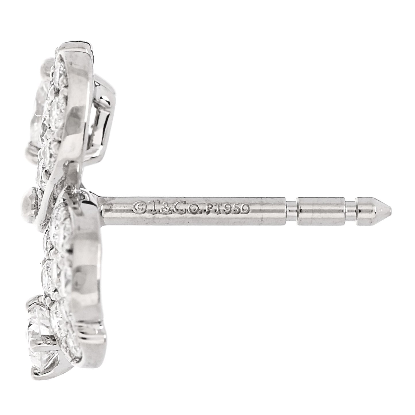 Platinum Diamond Paper Flowers Cluster Earrings