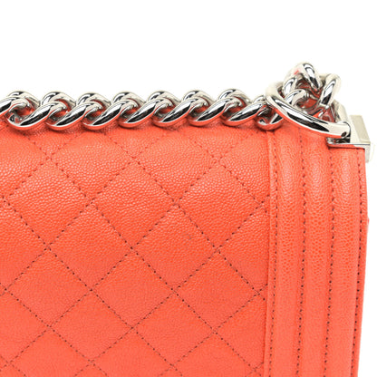 Chanel Caviar Quilted Small Boy Flap Orange 11 of 17