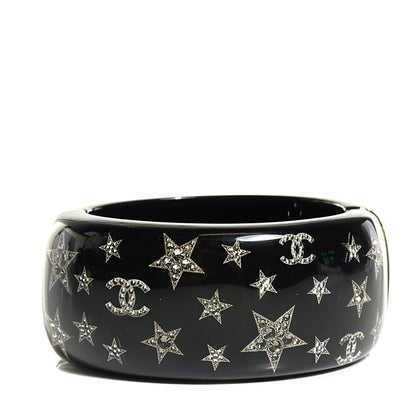 Chanel Resin Strass CC Stars Cuff Black 1 of 5