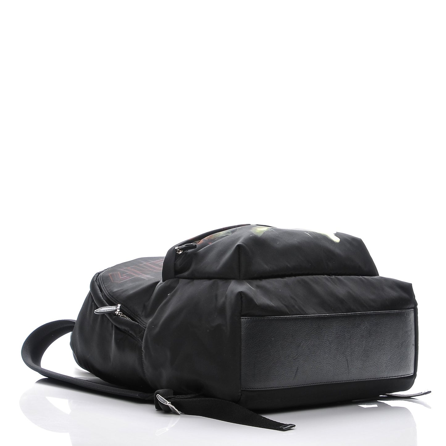 Nylon Calfskin Army Skull Backpack Black