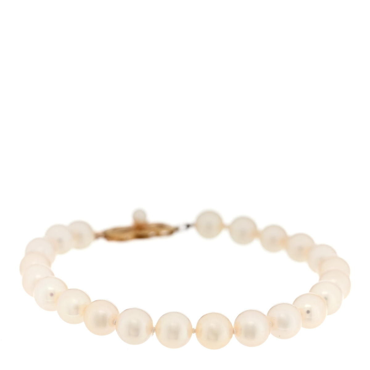 Mikimoto 18K Yellow Gold Akoya Cultured Pearl 6.5-7mm Strand Bracelet 1 of 3