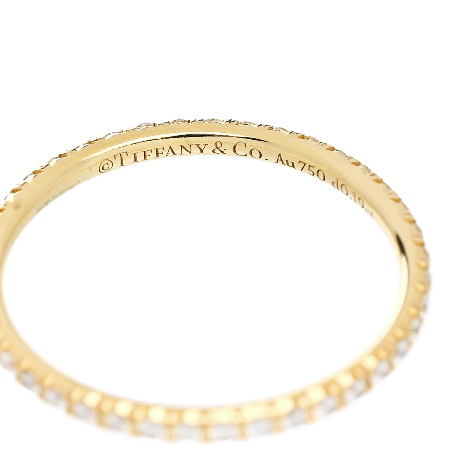 Tiffany 18K Yellow Gold Diamond Metro Band Ring 49 5 4 of 5