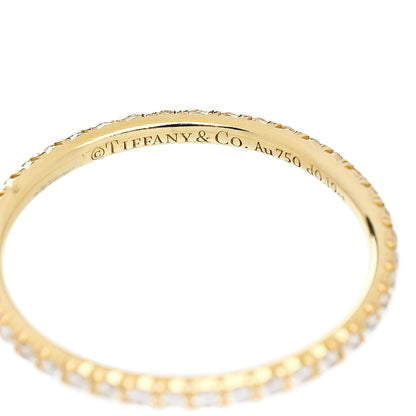 Tiffany 18K Yellow Gold Diamond Metro Band Ring 49 5 4 of 5