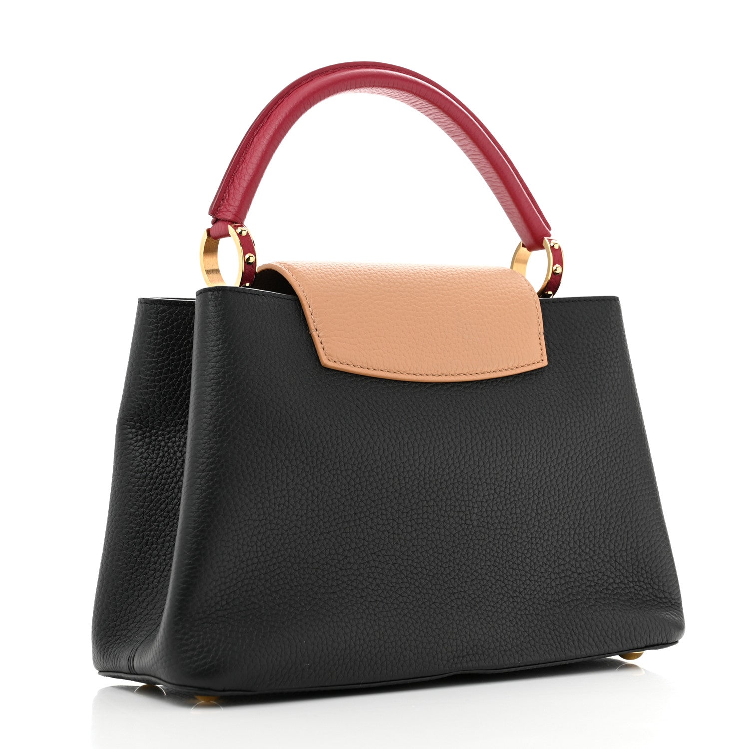 Louis Vuitton Taurillon Capucines MM Black Arizona Beige Ruby Red 3 of 10