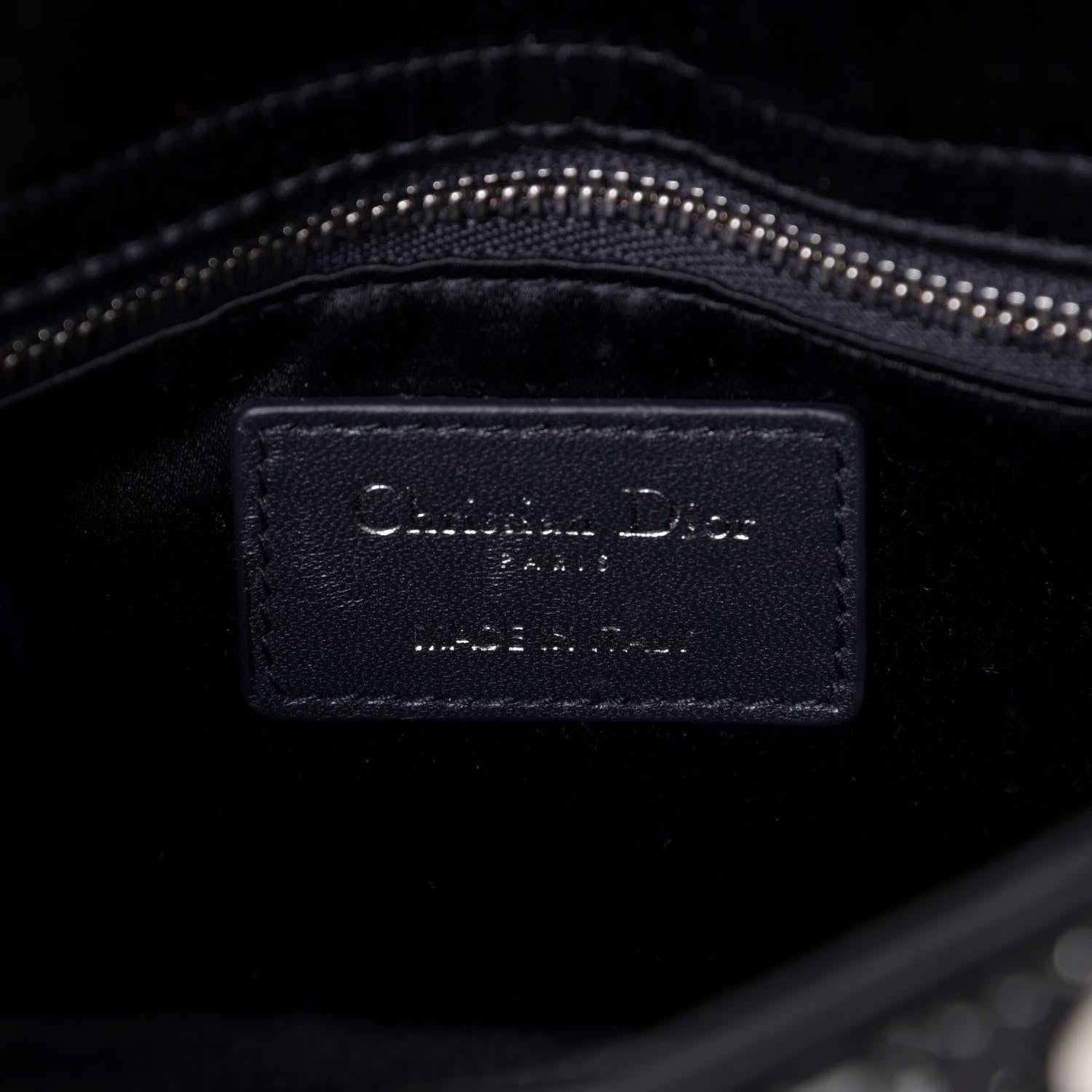 Christian Dior Satin Crystal Cannage Mini Lady Dior Navy 6 of 7