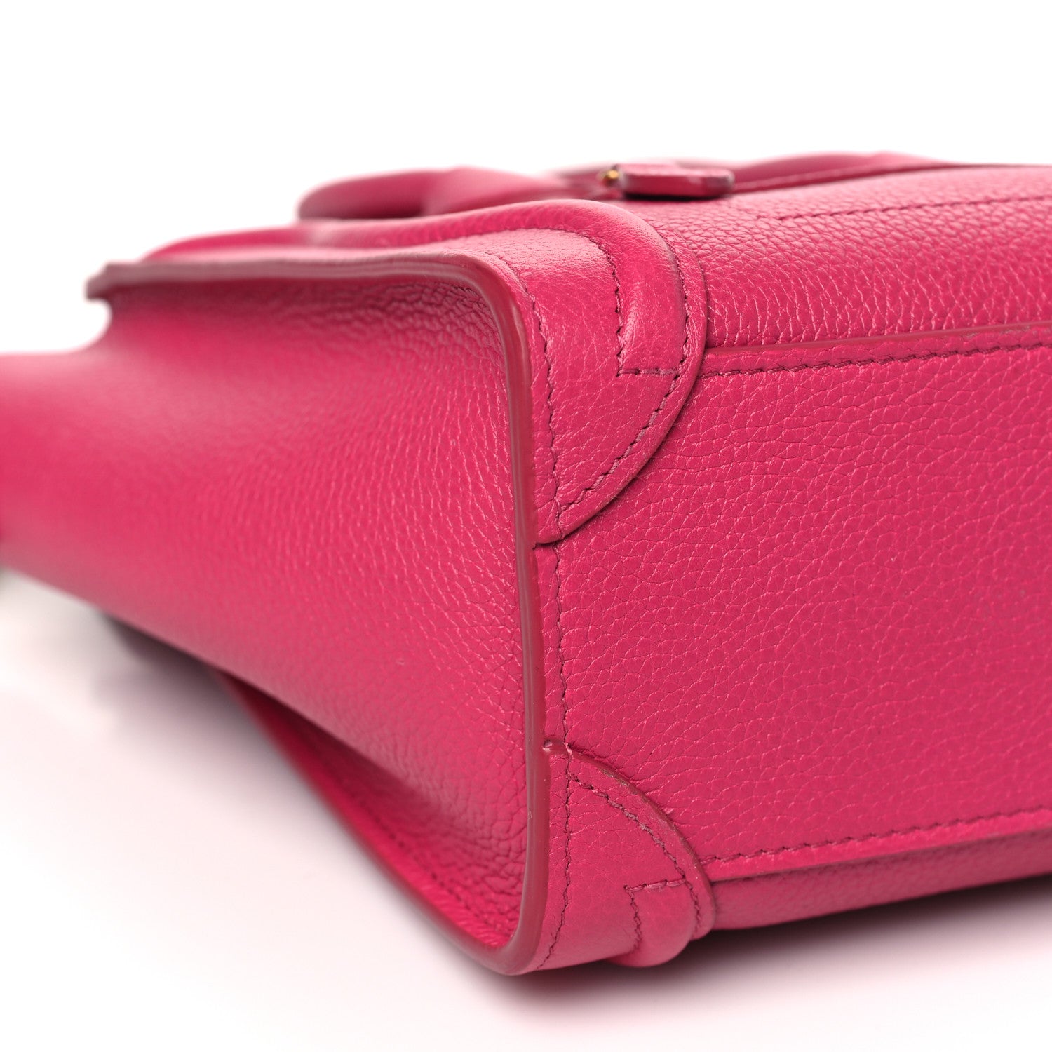 Celine Drummed Calfskin Nano Luggage Fuchsia 9 of 10