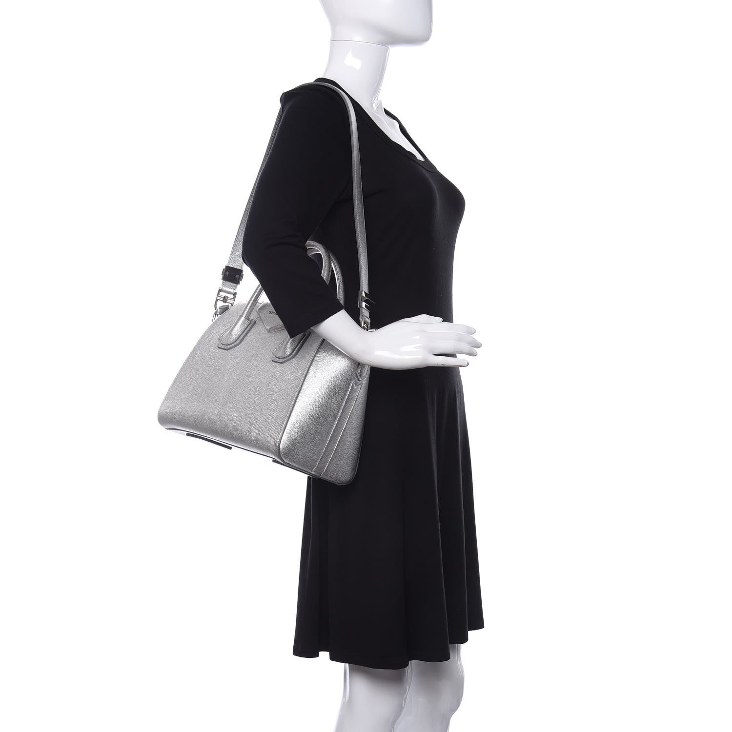 Givenchy Metallic Sugar Goatskin Small Antigona Silver 2 of 14