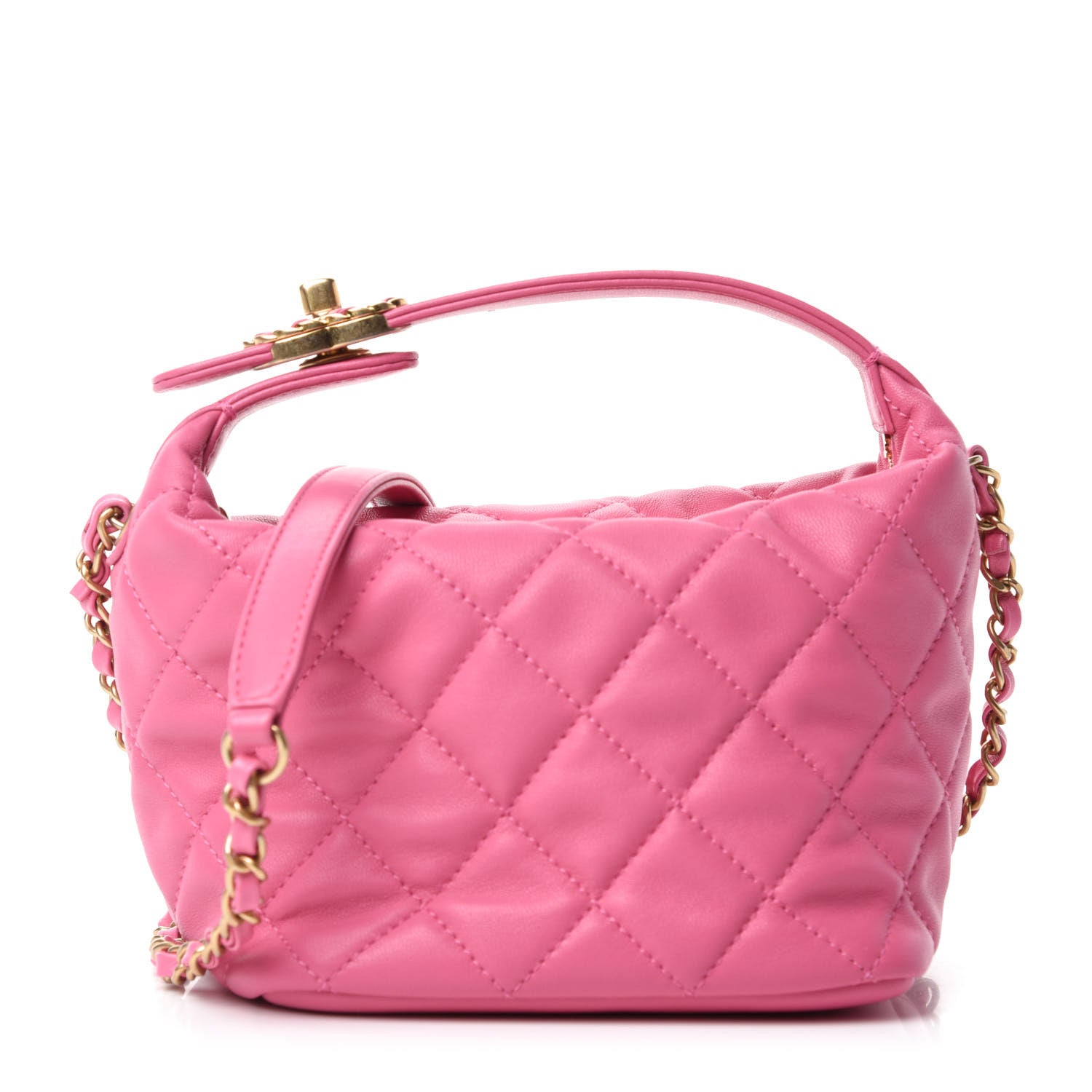 Chanel Lambskin Quilted Small Perfect Meeting Hobo Pink 1 of 11