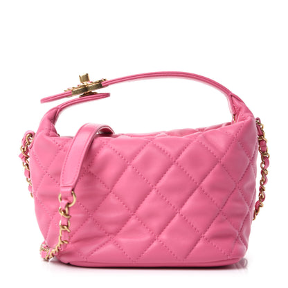 Chanel Lambskin Quilted Small Perfect Meeting Hobo Pink 1 of 11