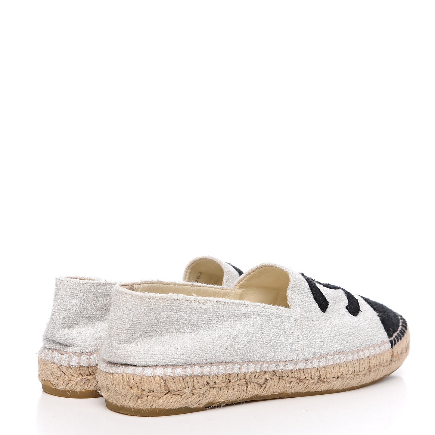 Terry Cloth CC Espadrilles 41 Silver Black