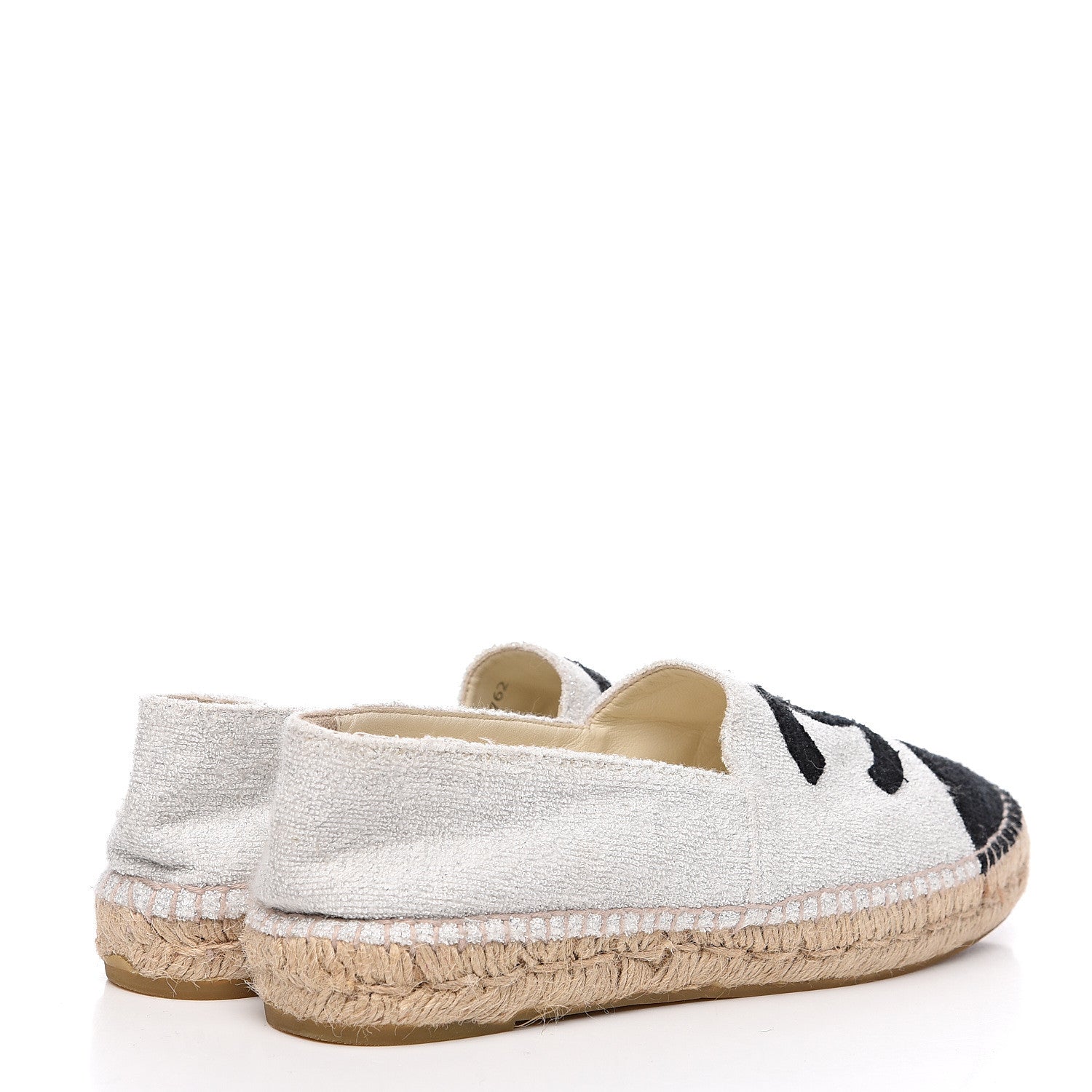 Chanel Terry Cloth CC Espadrilles 41 Silver Black 4 of 9