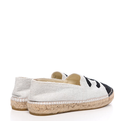 Chanel Terry Cloth CC Espadrilles 41 Silver Black 4 of 9