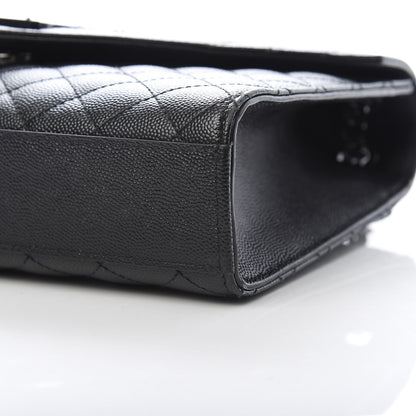 Saint Laurent Grain De Poudre Textured Mixed Matelasse Triquilt Medium Monogram Satchel Black 10 of 12