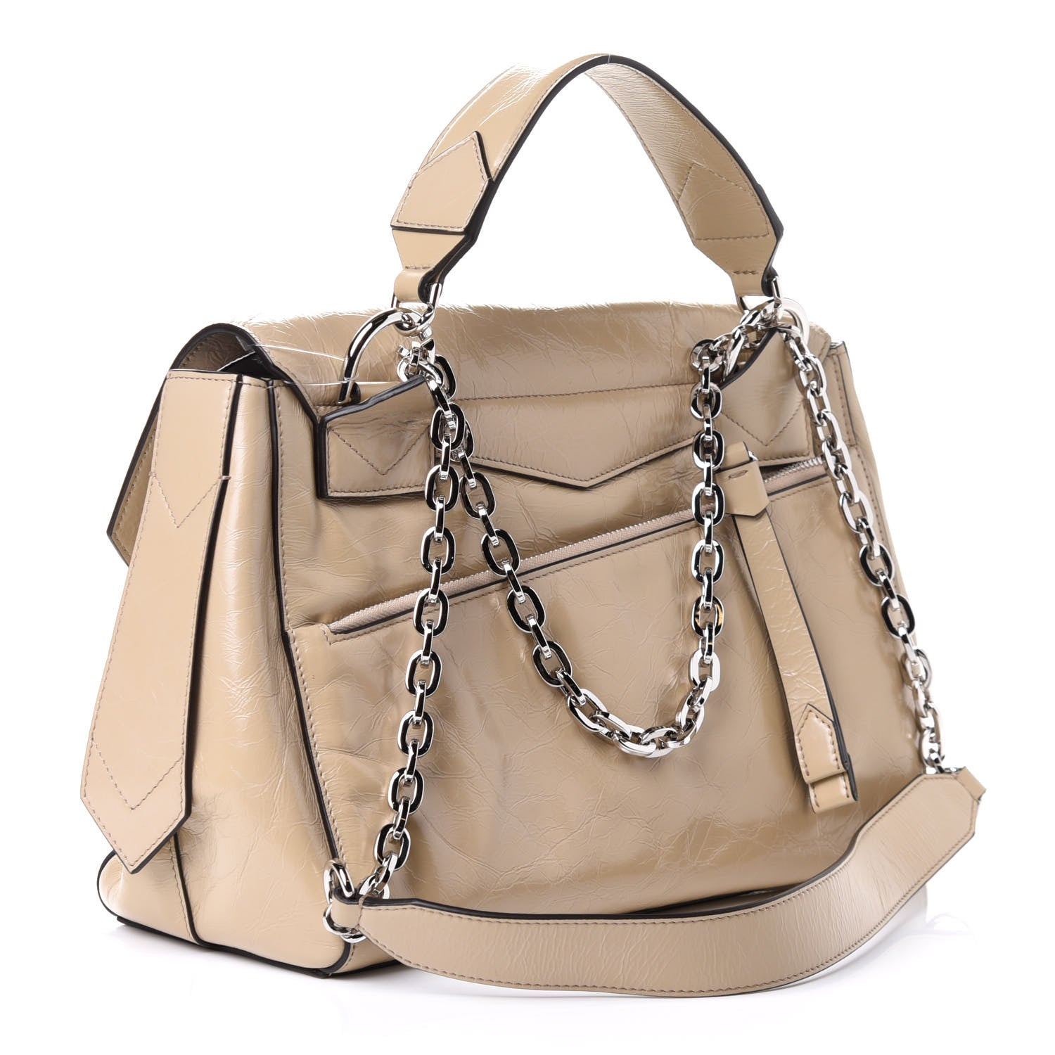 Givenchy Creased Patent Calfskin Medium ID Flap Dune 2 of 4