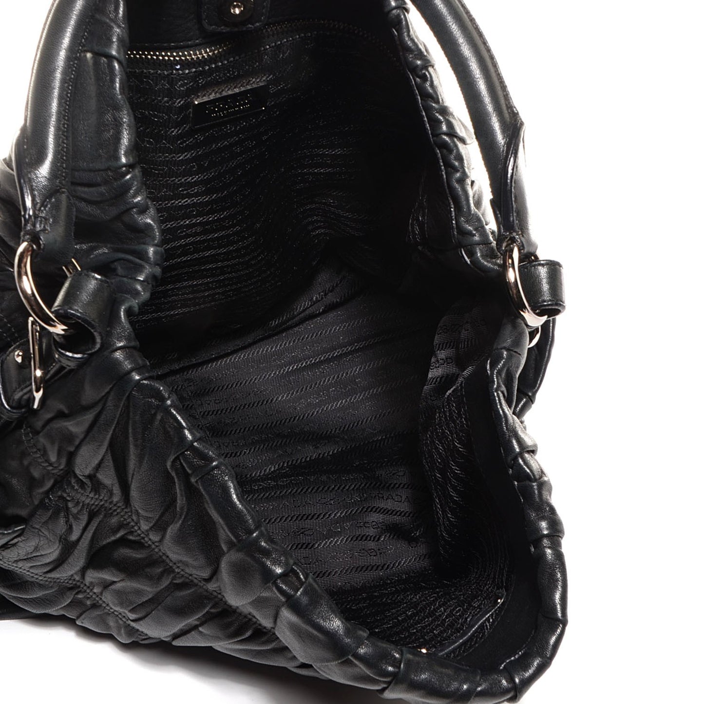 Nappa Gaufre Hobo Black