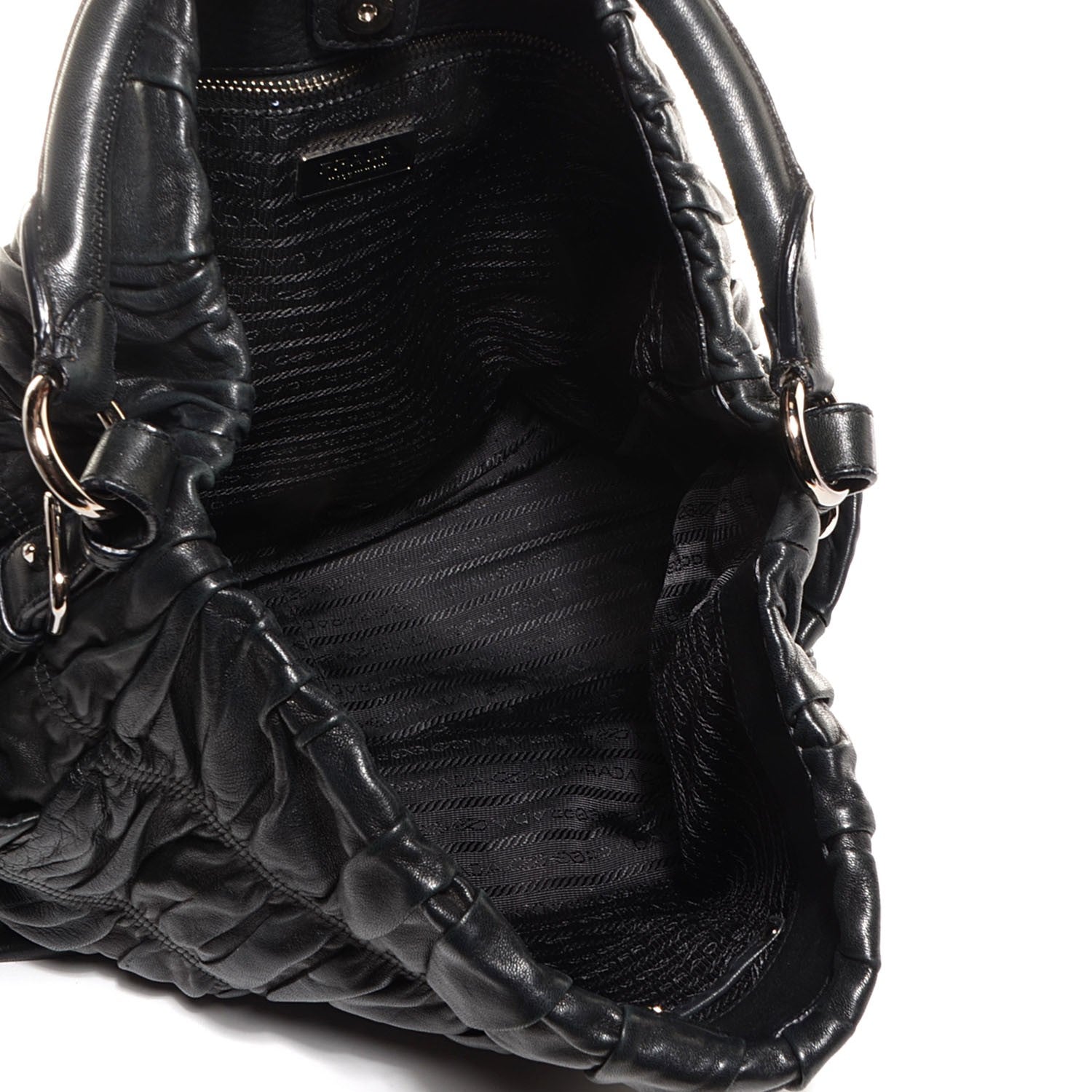 Prada Nappa Gaufre Hobo Black 5 of 10