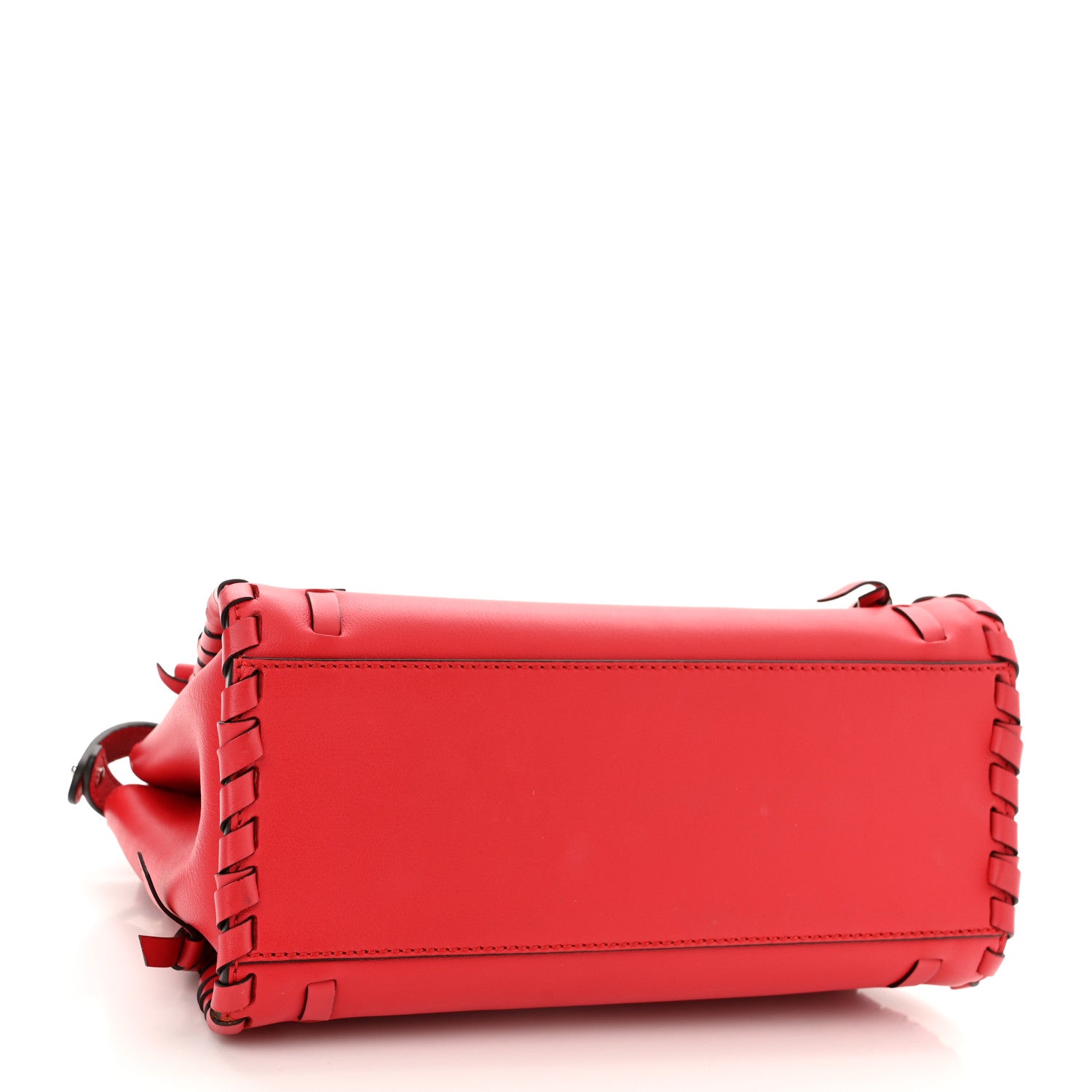 Fendi Vitello Seta Century Nappa Whipstitch Mini Peekaboo Iconic Satchel Fiamma 4 of 10