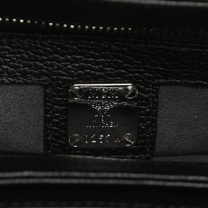 MCM Visetos Calfskin Spot Park Avenue Medium Shoulder Bag Dark Grey Black 6 of 10