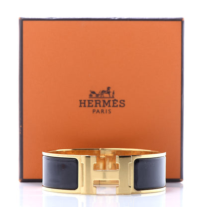 Hermes Enamel Wide Clic Clac H Bracelet GM Black 5 of 5