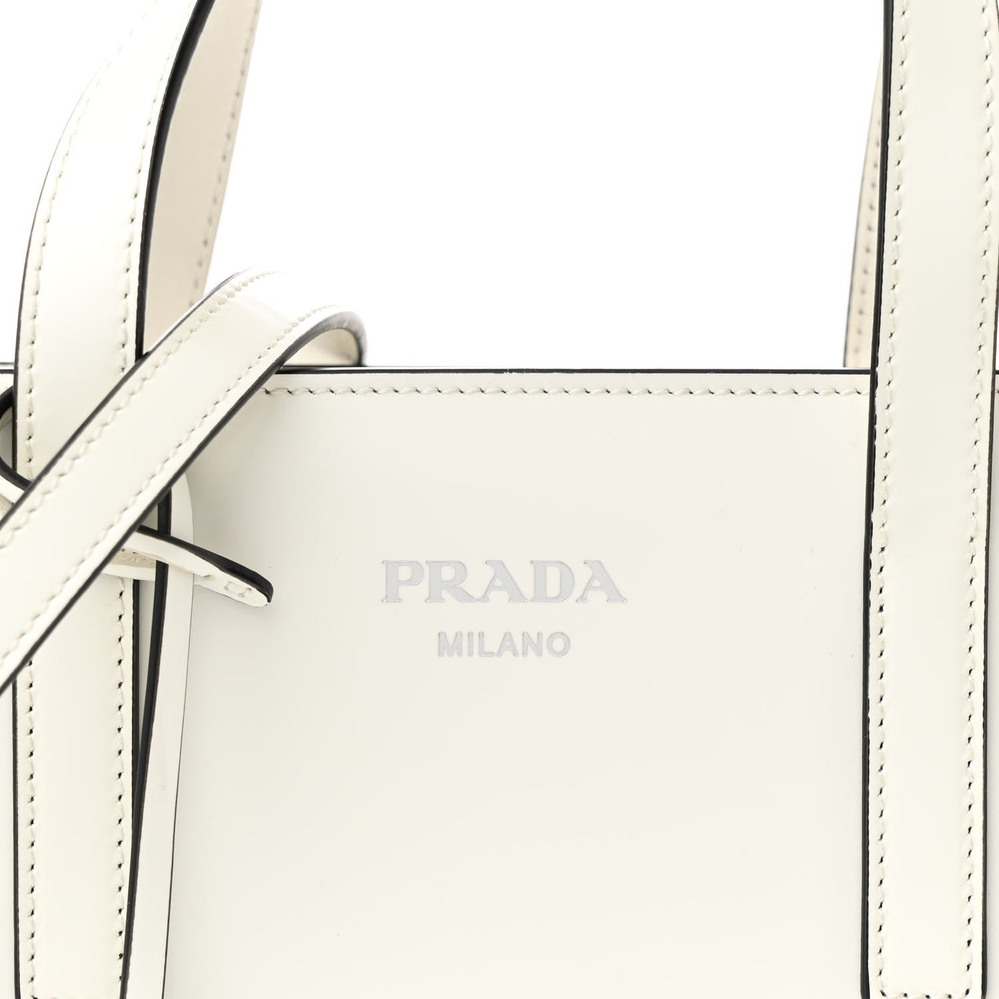 Spazzolato Mini Re-Edition 1995 Double Handle Handbag White