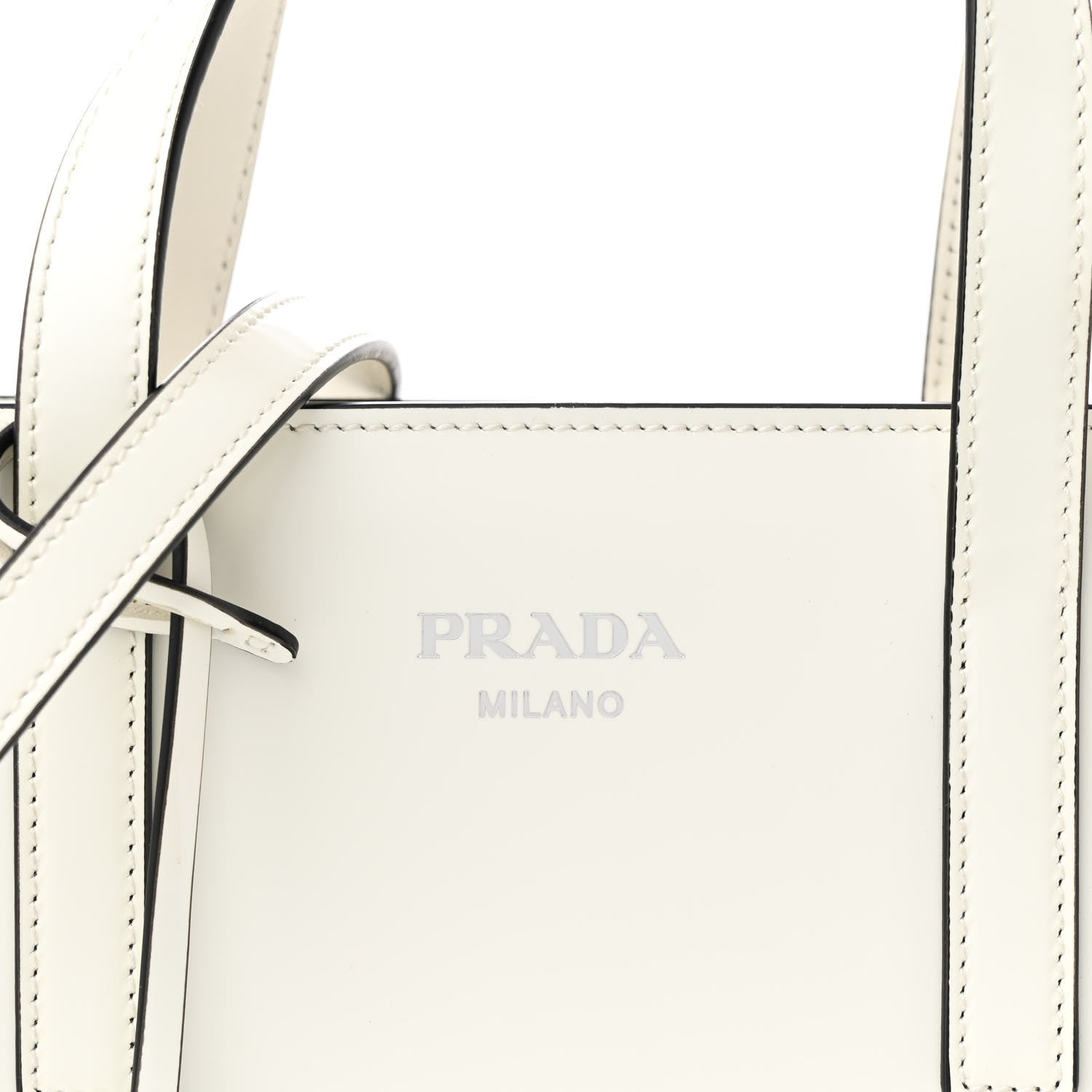 Prada Spazzolato Mini Re-Edition 1995 Double Handle Handbag White 9 of 12
