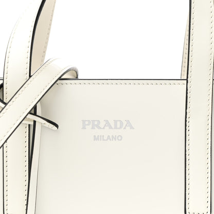 Prada Spazzolato Mini Re-Edition 1995 Double Handle Handbag White 9 of 12