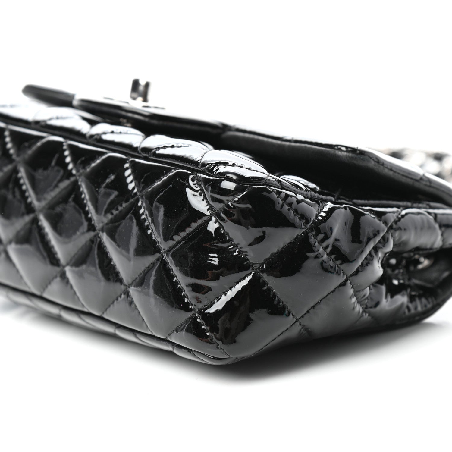 Chanel Patent Calfskin Quilted Mini Rectangular Flap Black 9 of 9