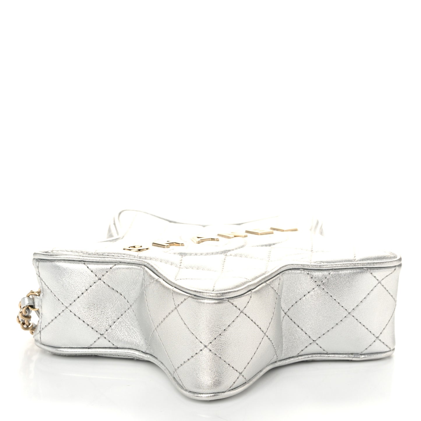 Metallic Lambskin Walk Of Fame Bag Silver