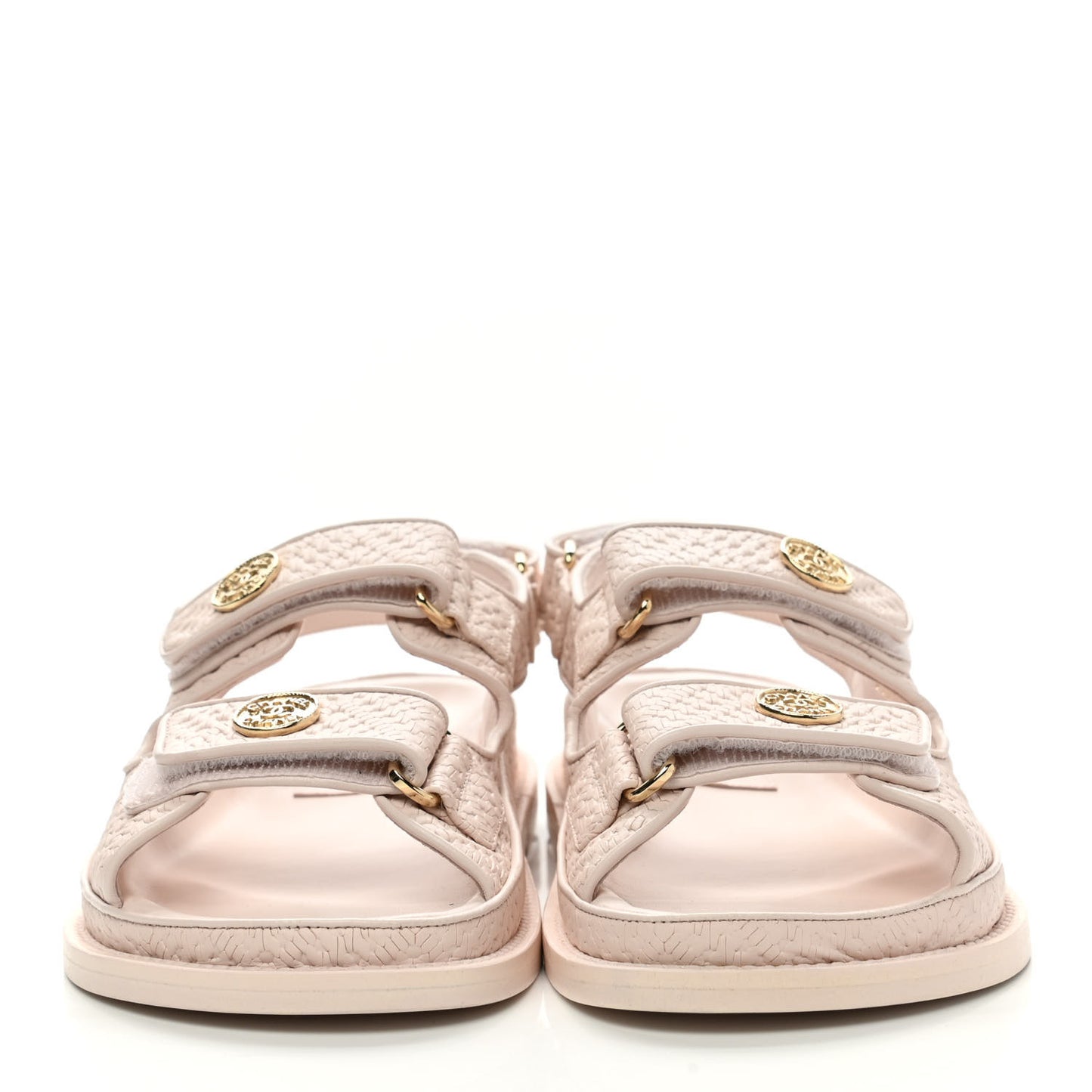 Calfskin Printed Velcro Dad Sandals 35.5 Pink