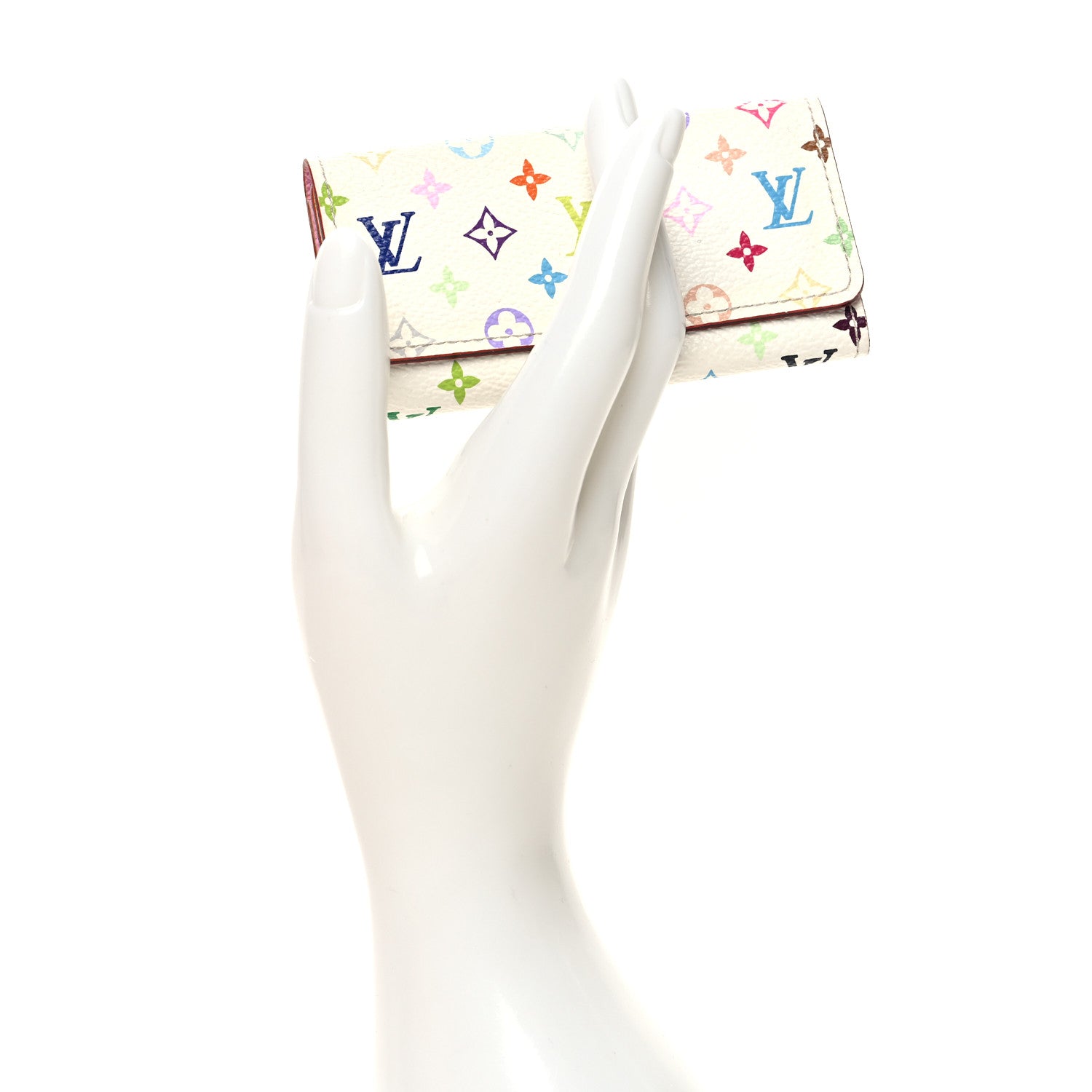 Louis Vuitton Monogram Multicolor Multicles 4 Key Holder White Litchi 2 of 9