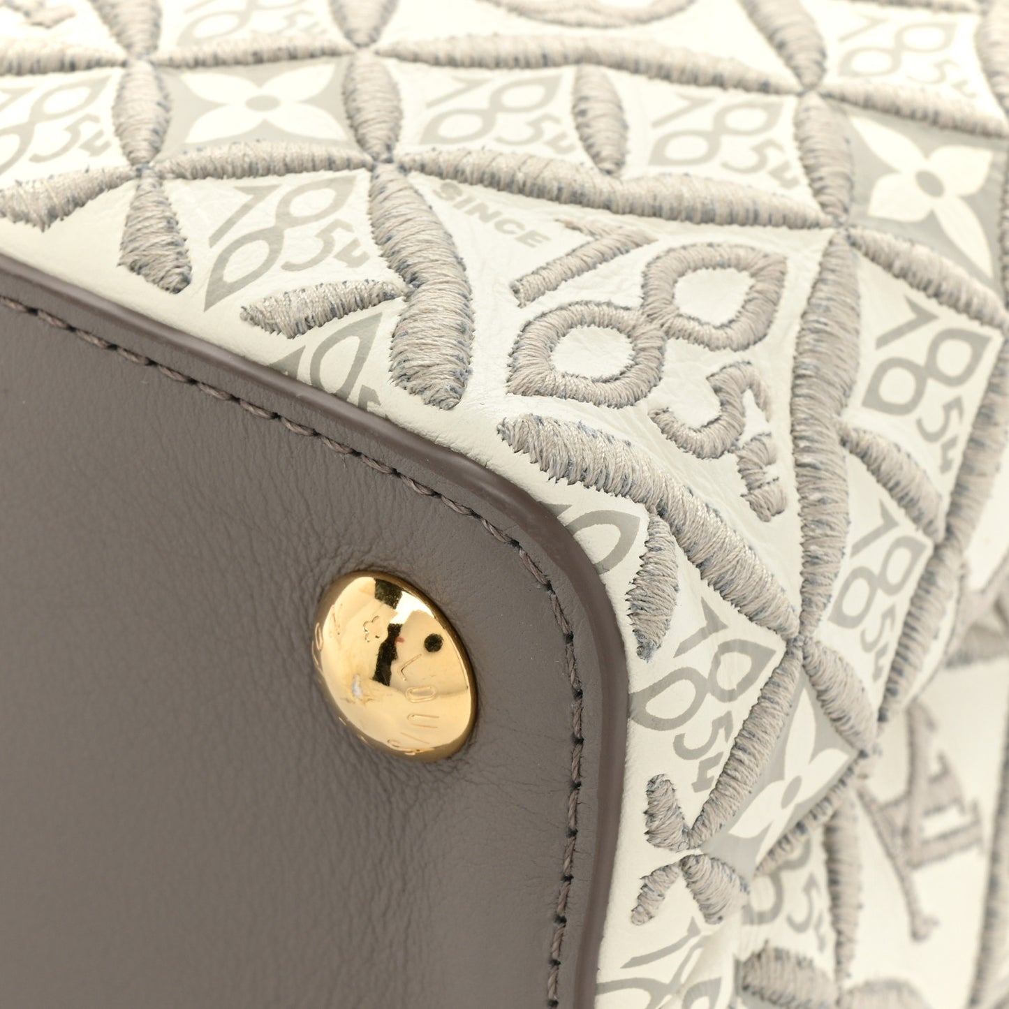 Calfskin Since 1854 Embroidered Capucines BB Ecru Taupe