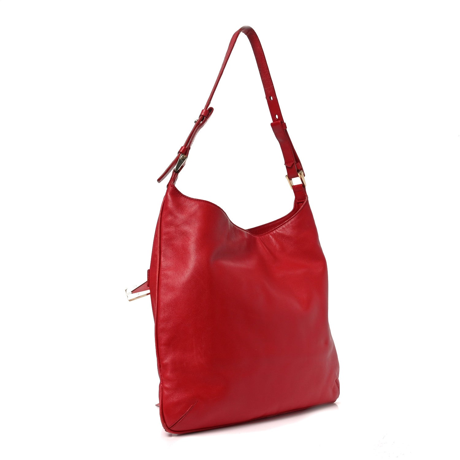 Versace Calfskin Palazzo Fringe Shoulder Bag Red 3 of 10