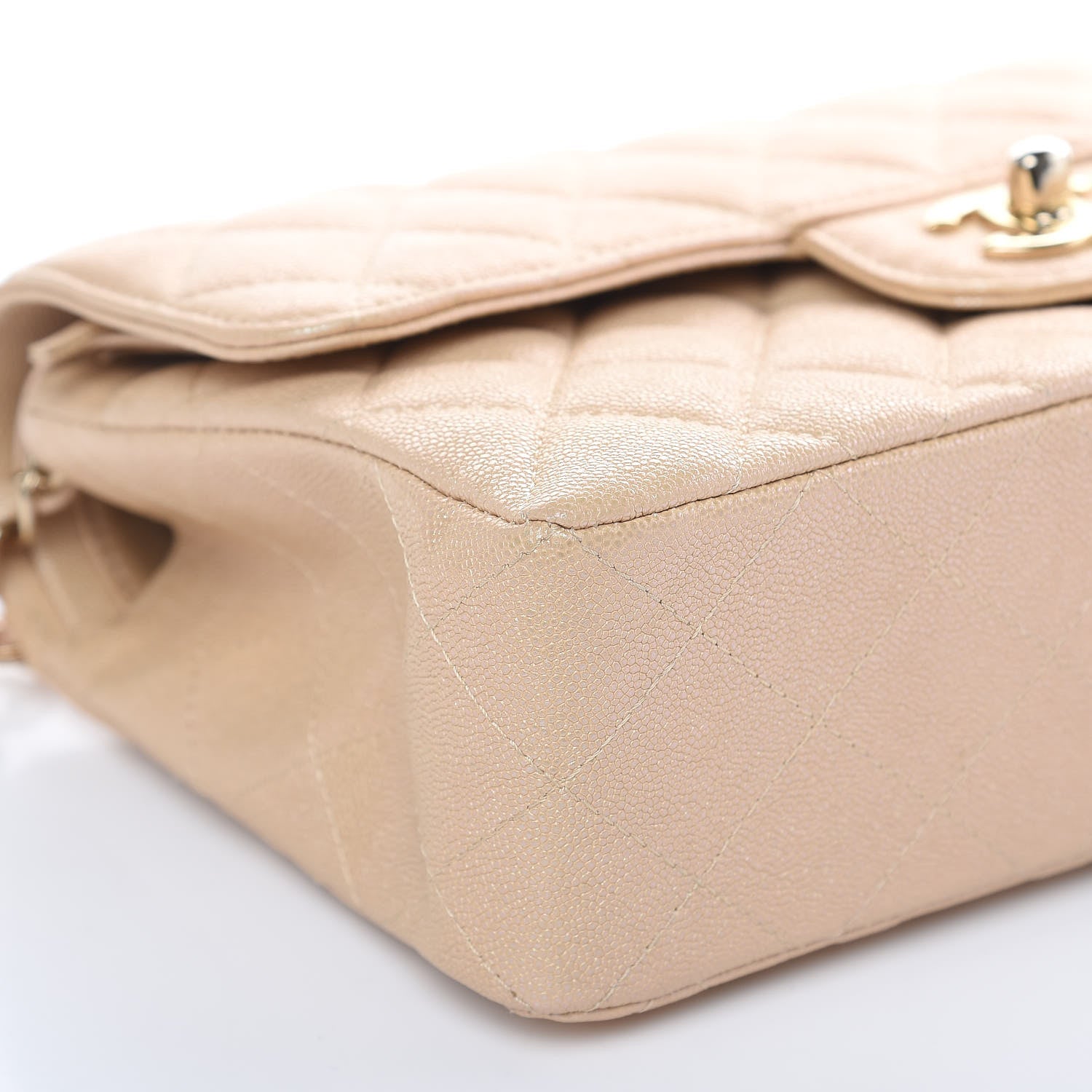 Chanel Iridescent Caviar Quilted Small Double Flap Beige 8 of 9