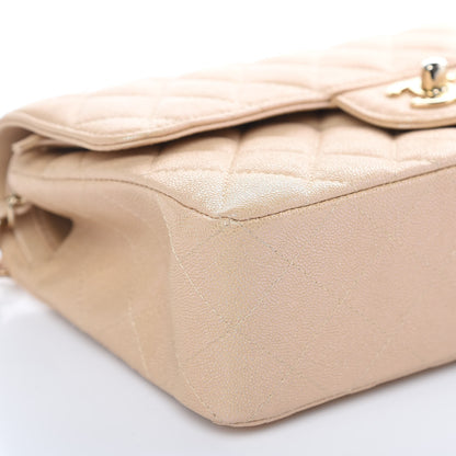 Chanel Iridescent Caviar Quilted Small Double Flap Beige 8 of 9