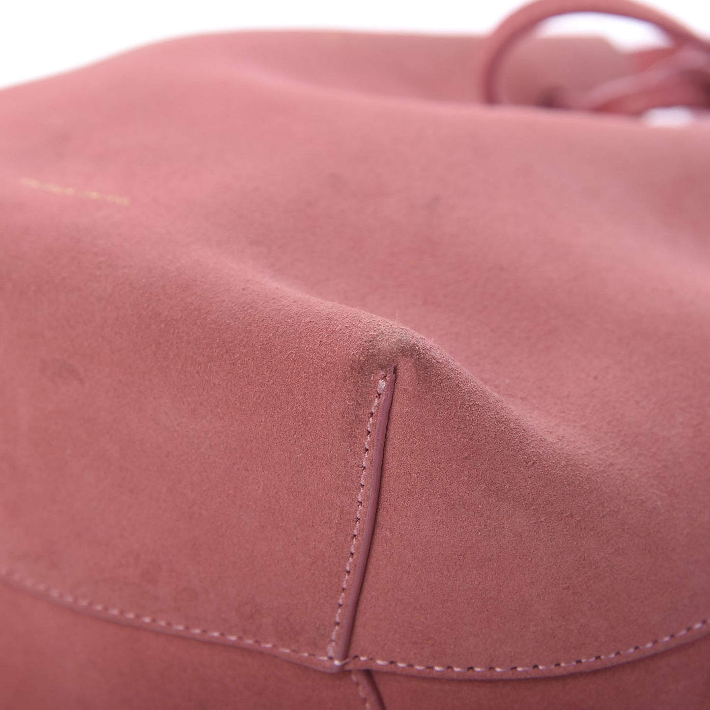 Suede Mini Mini Bucket Bag Blush