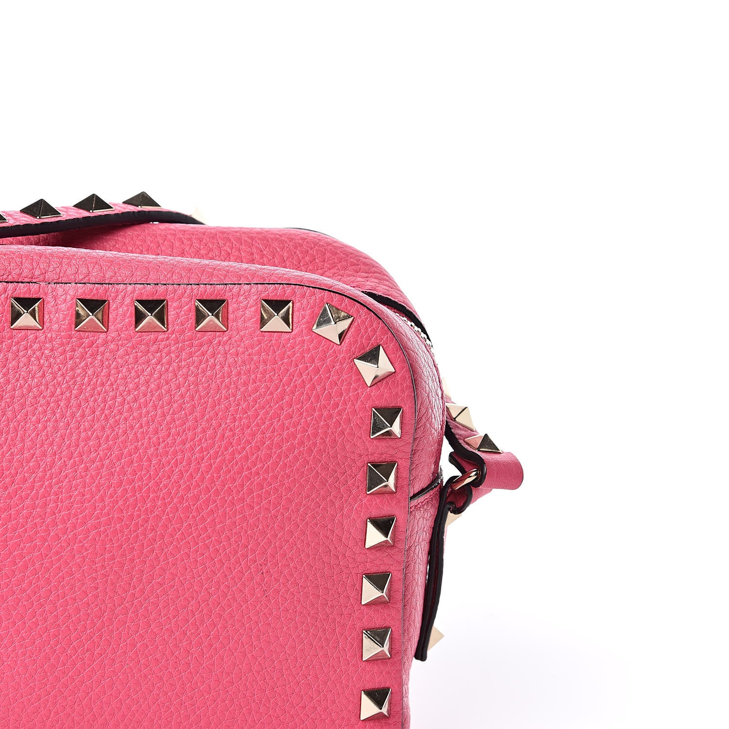Valentino Garavani Pebbled Calfskin Rockstud Camera Crossbody Bag Peony 10 of 10