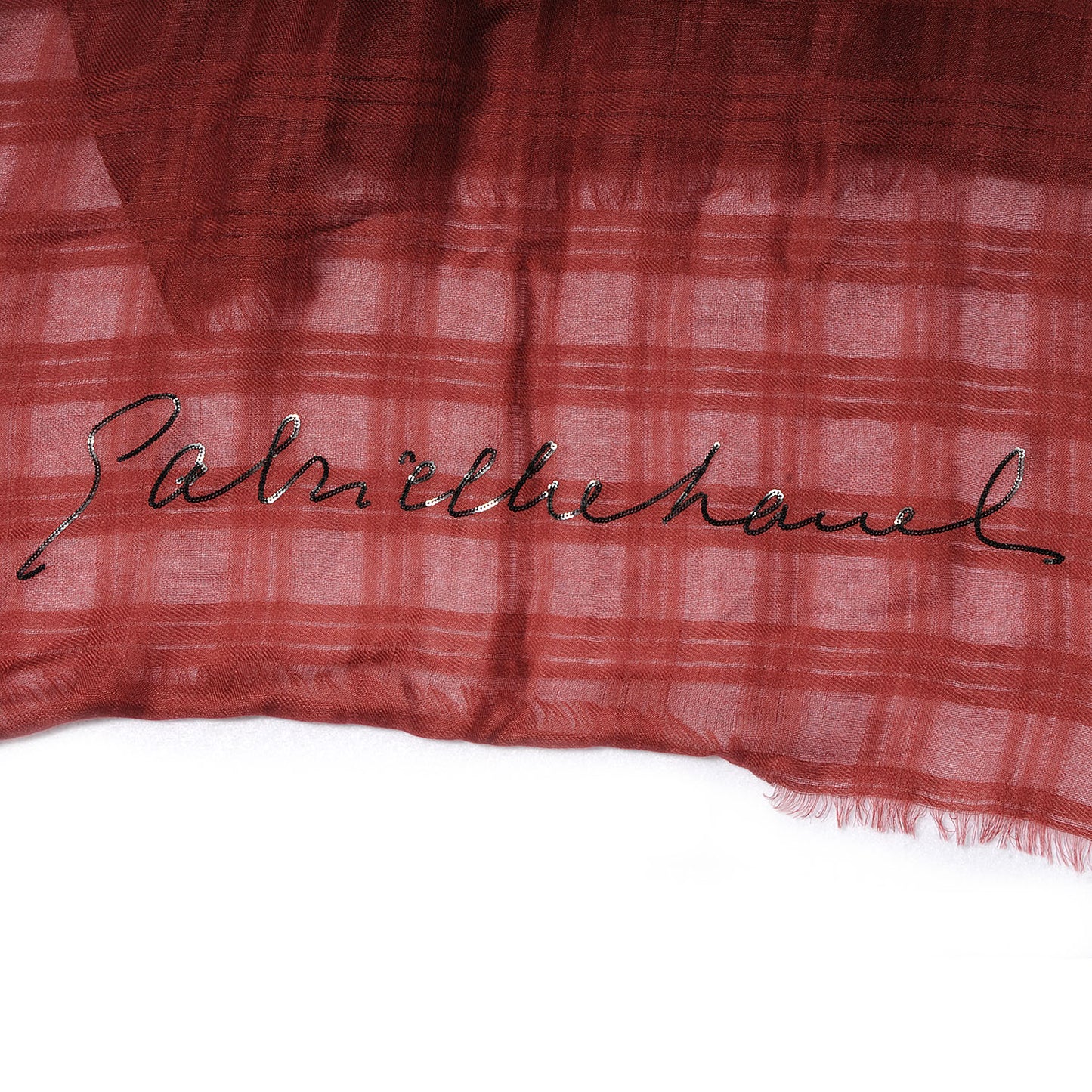 Cashmere Silk Sequin CC Stole Red