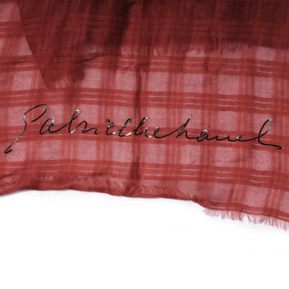 Chanel Cashmere Silk Sequin CC Stole Red 7 of 7