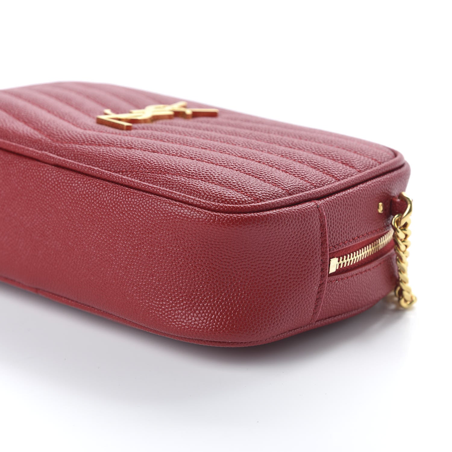 Saint Laurent Grain De Poudre Matelasse Monogram Mini Lou Camera Bag Eros Red 7 of 10