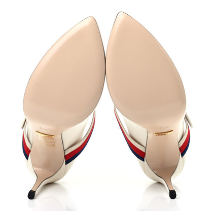 Gucci Malaga Kid Sylvie High Heel Pumps 35.5 White 5 of 9