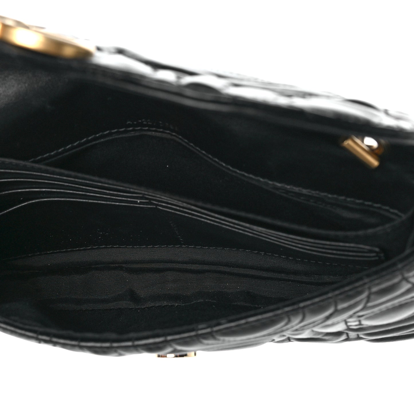 Calfskin Quilted Gancini Mini Bag Black