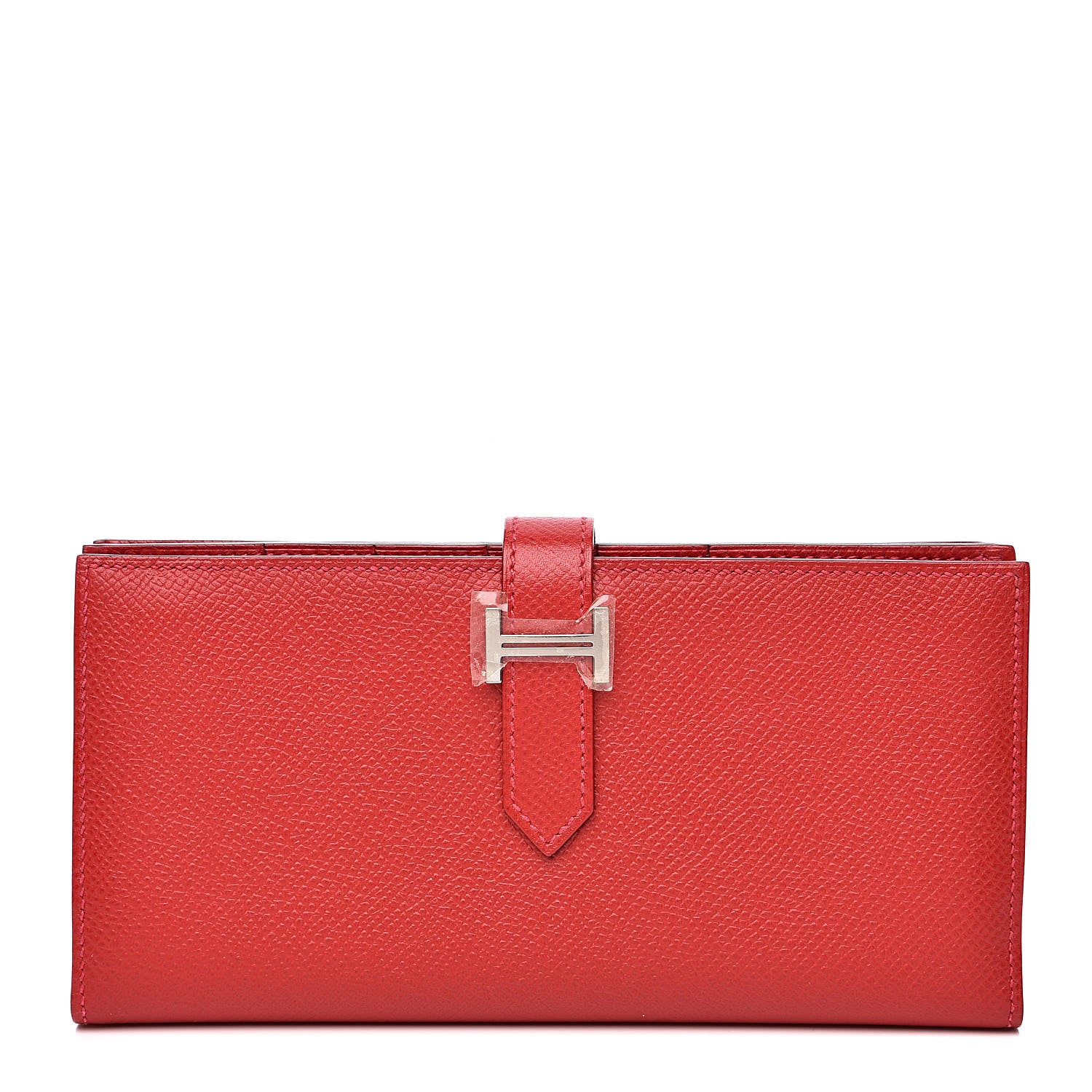 Hermes Epsom Bearn Gusset Wallet Rouge Casaque 1 of 10