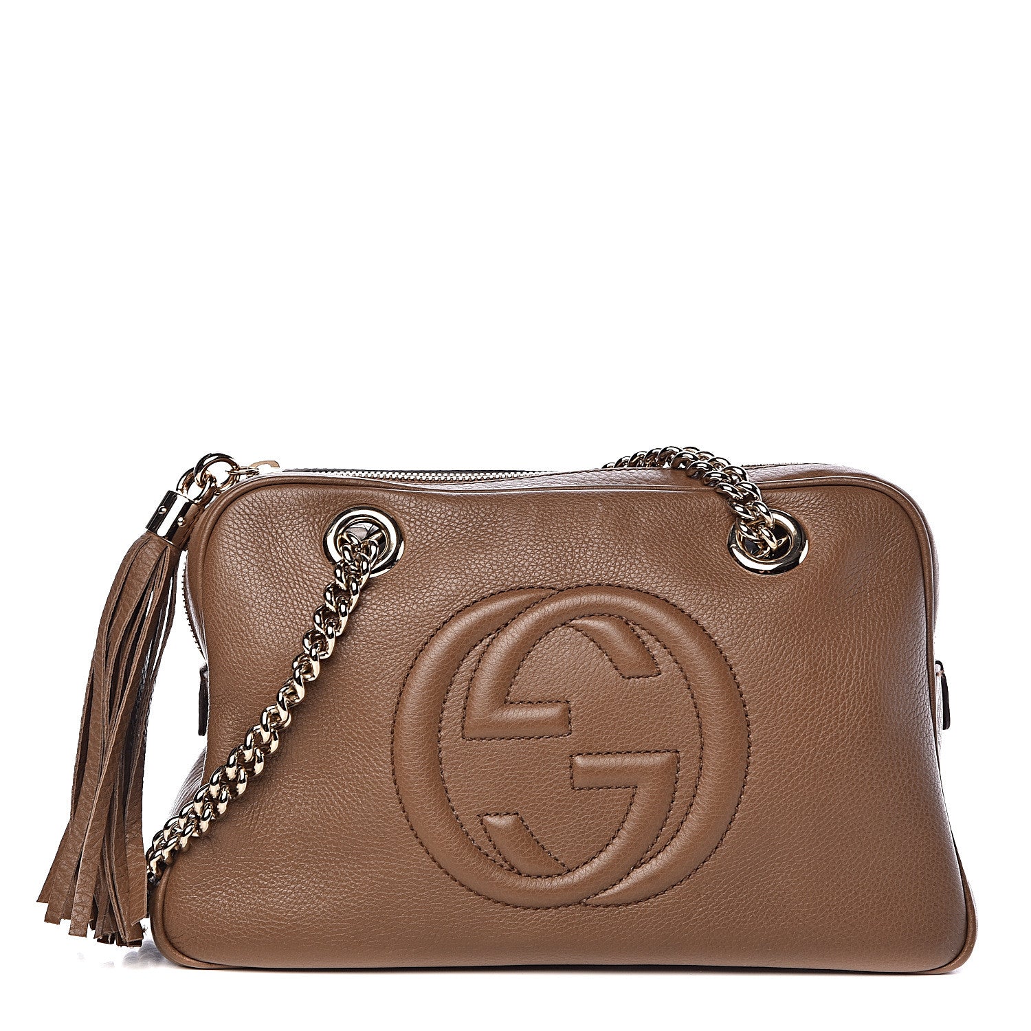 Gucci Pebbled Calfskin Small Soho Bowler Maple Brown 1 of 11